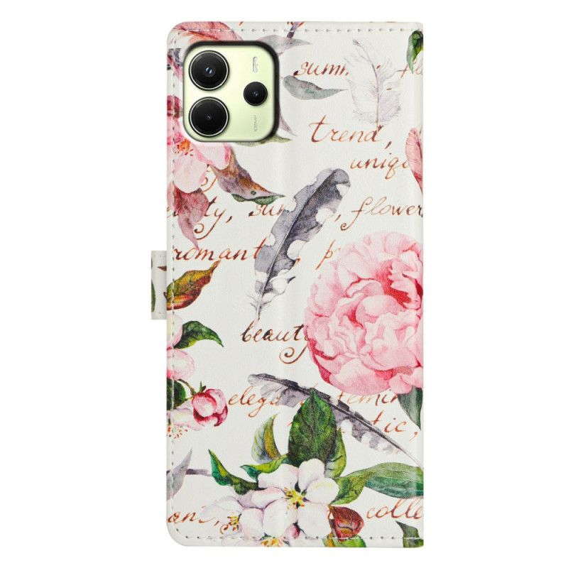 Lederhüllen Xiaomi Redmi Note 14 4g Blumengedicht