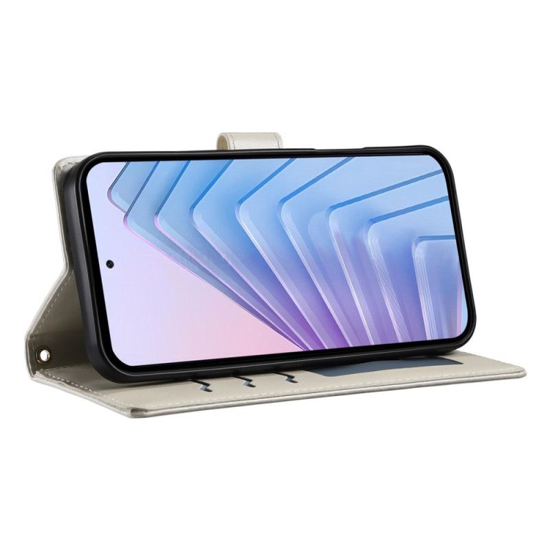 Lederhüllen Xiaomi Redmi Note 14 4g Gesteppt Mit Riemen Und Schulterriemen