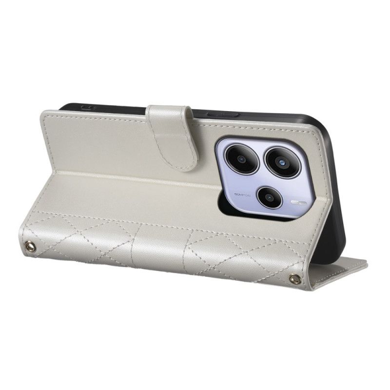 Lederhüllen Xiaomi Redmi Note 14 4g Gesteppt Mit Riemen Und Schulterriemen