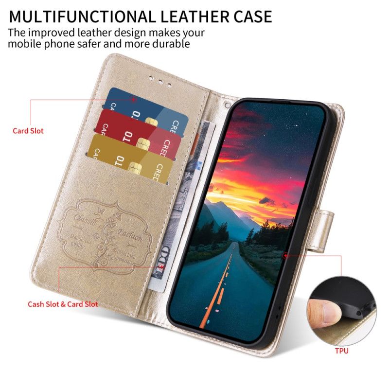 Lederhüllen Xiaomi Redmi Note 14 4g Handyhülle Blumenmuster