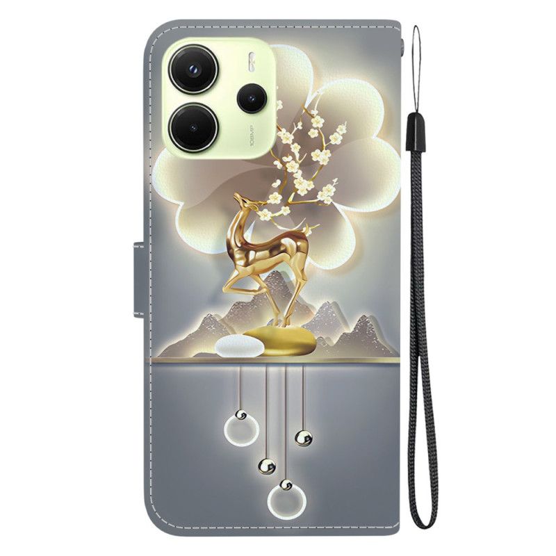 Lederhüllen Xiaomi Redmi Note 14 4g Handyhülle Hirsch