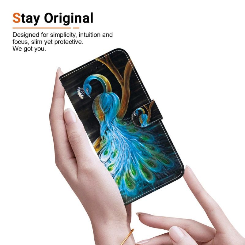 Lederhüllen Xiaomi Redmi Note 14 4g Pfauenmuster