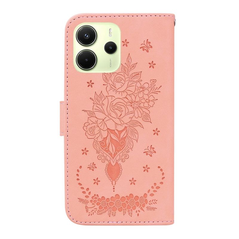 Lederhüllen Xiaomi Redmi Note 14 4g Rosenstrauß