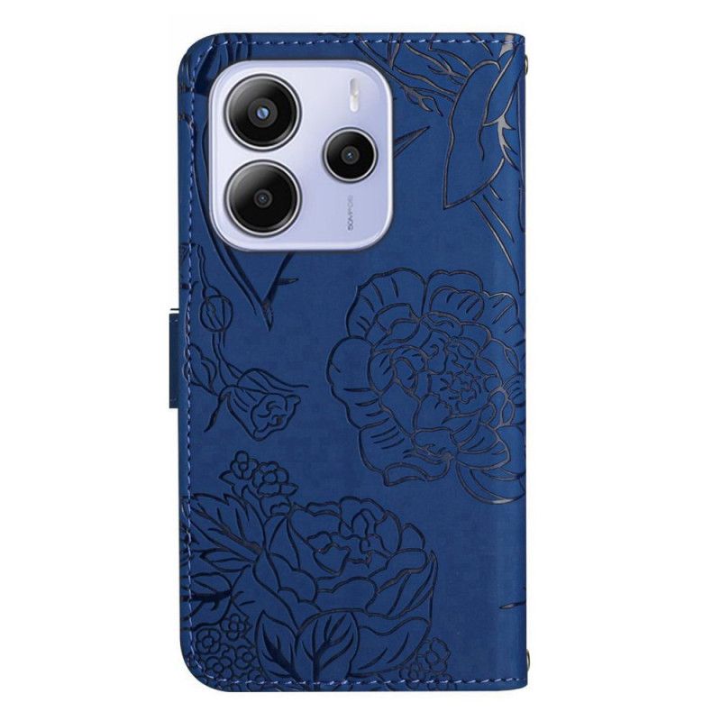 Lederhüllen Xiaomi Redmi Note 14 4g Schmetterlingsmuster Mit Riemen
