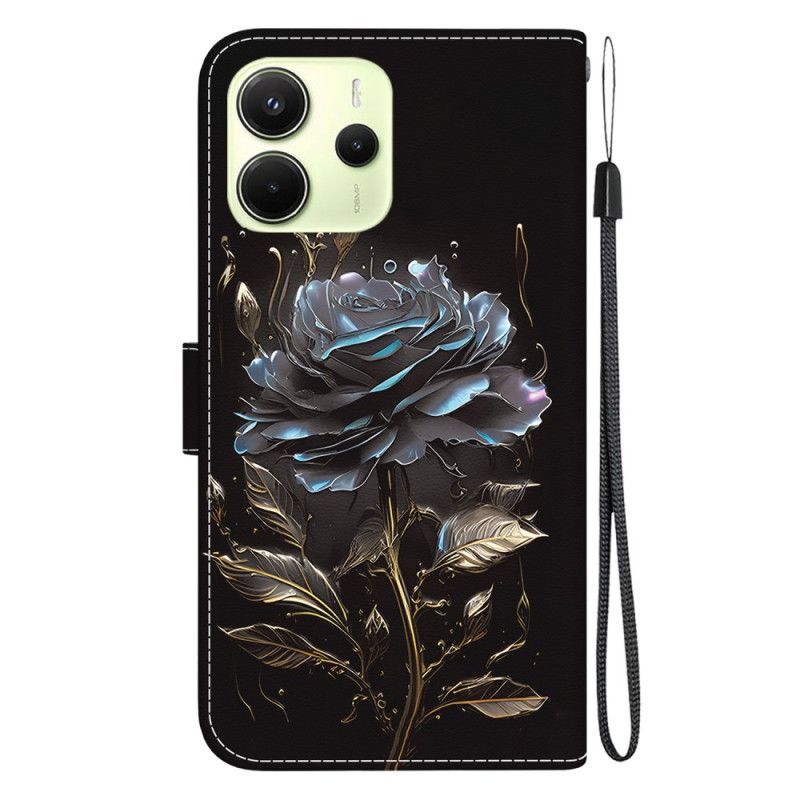 Lederhüllen Xiaomi Redmi Note 14 4g Schwarze Rose