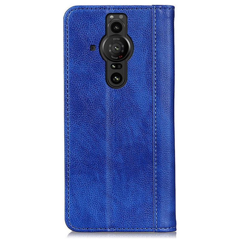 Flip Case Sony Xperia Pro-i Handyhülle Elegance Split Litschi-leder