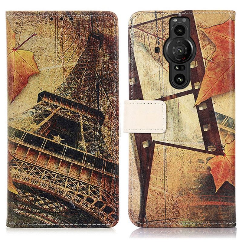Lederhüllen Für Sony Xperia Pro-i Eiffelturm Im Herbst