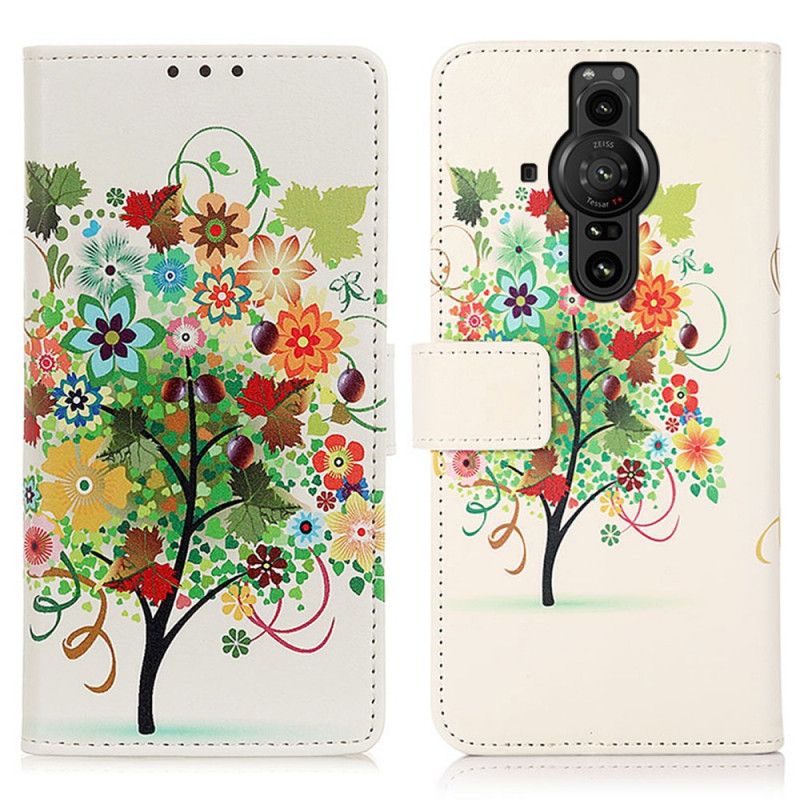 Lederhüllen Sony Xperia Pro-i Handyhülle Blühender Baum