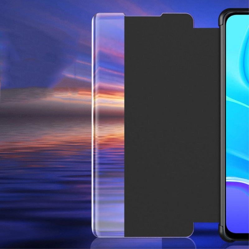 Cover Xiaomi Redmi 9 Schwarz Strukturiertes Kunstleder Anzeigen