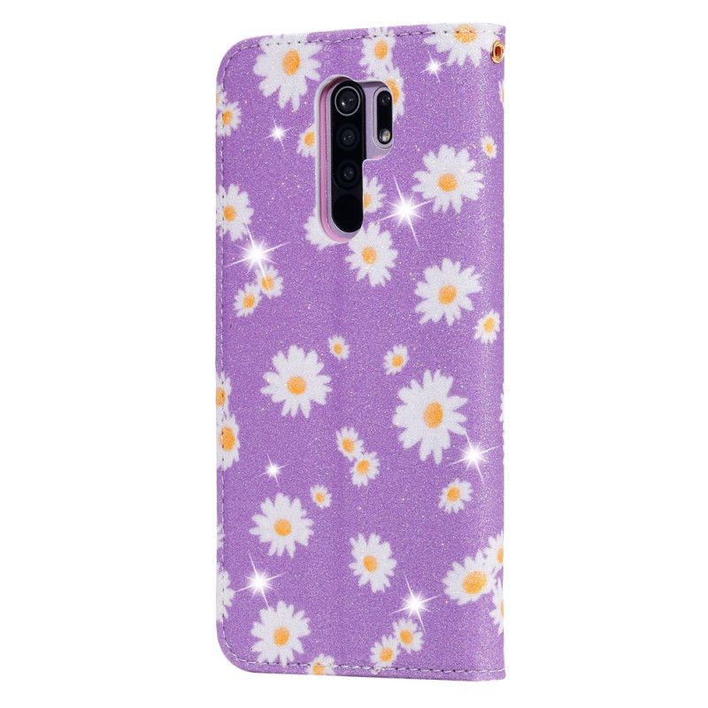 Flip Case Xiaomi Redmi 9 Pink Gänseblümchen