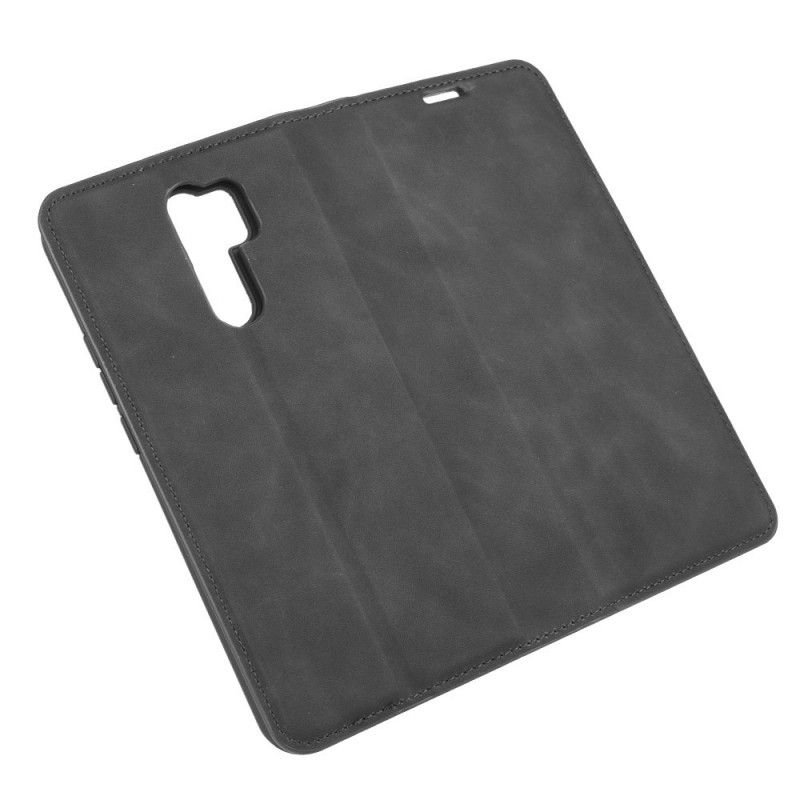 Flip Case Xiaomi Redmi 9 Schwarz Weicher Ledereffekt