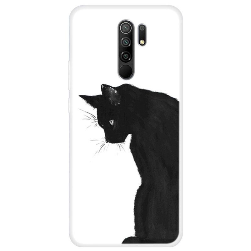 Hülle Xiaomi Redmi 9 Nachdenkliche Schwarze Katze