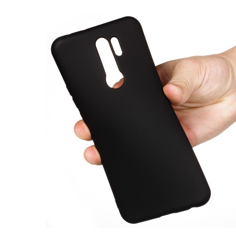 Hülle Xiaomi Redmi 9 Schwarz Flüssiges Silikon Mit Armband