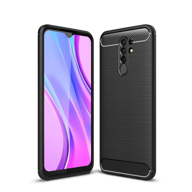 Hülle Xiaomi Redmi 9 Schwarz Gebürstete Kohlefaser