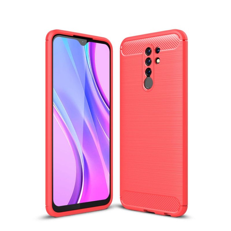 Hülle Xiaomi Redmi 9 Schwarz Gebürstete Kohlefaser