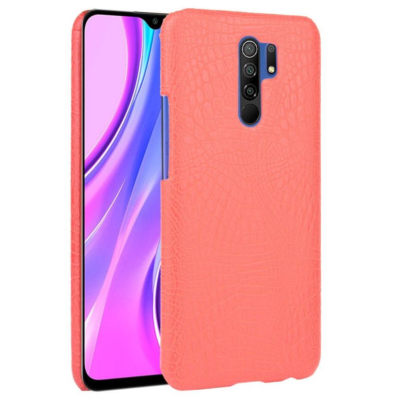 Hülle Xiaomi Redmi 9 Schwarz Krokodillederstil