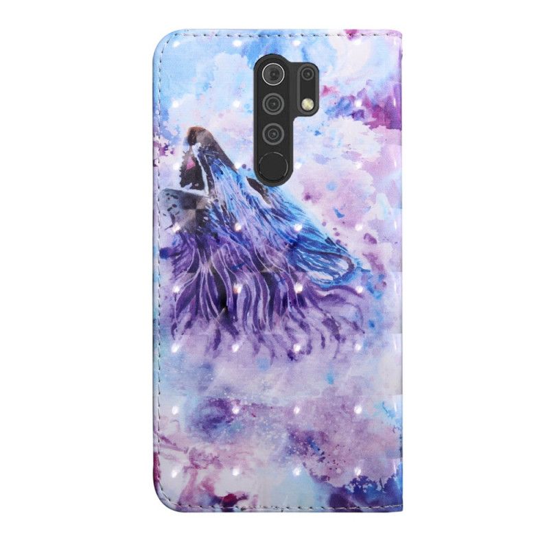 Lederhüllen Xiaomi Redmi 9 Aquarellwolf