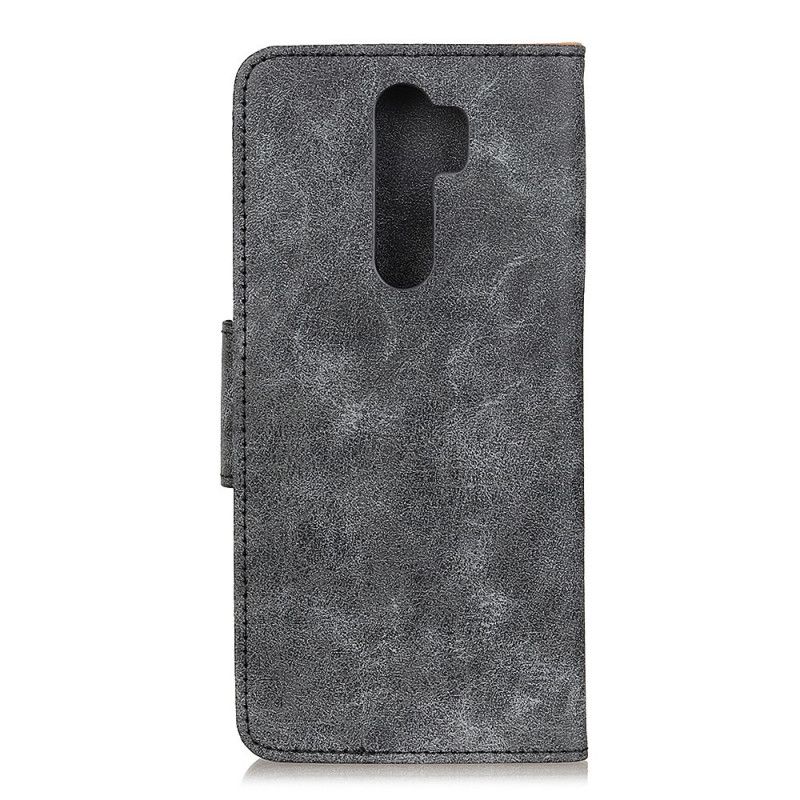 Lederhüllen Xiaomi Redmi 9 Grau Doppelseitige Vintage-Magnetklappe