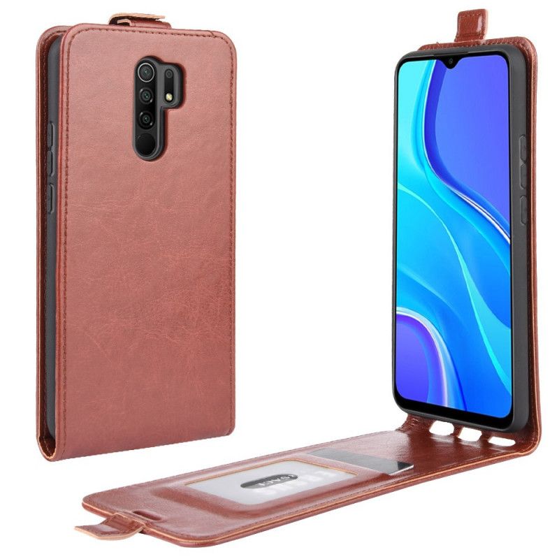 Lederhüllen Xiaomi Redmi 9 Schwarz Faltbarer Ledereffekt