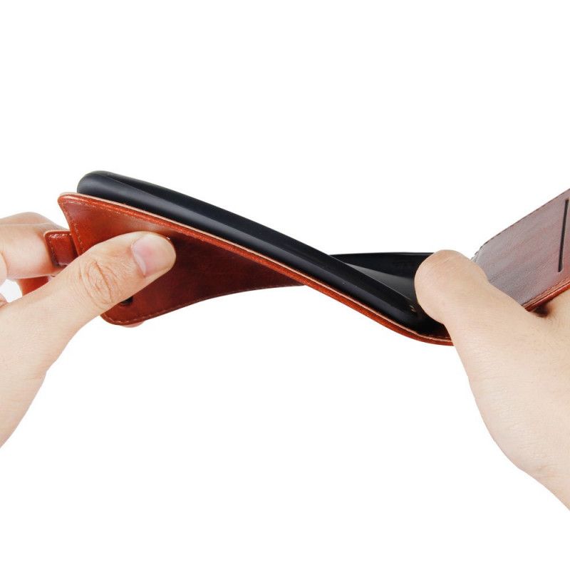 Lederhüllen Xiaomi Redmi 9 Schwarz Faltbarer Ledereffekt