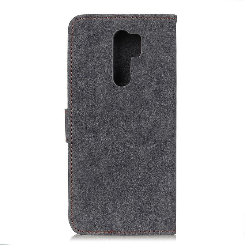 Lederhüllen Xiaomi Redmi 9 Schwarz Handyhülle Retro Khazneh Spaltleder