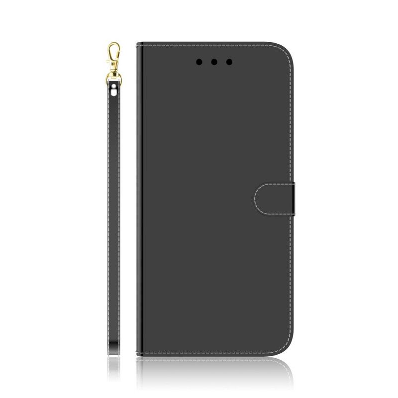 Lederhüllen Xiaomi Redmi 9 Schwarz Spiegelbezug Aus Kunstleder