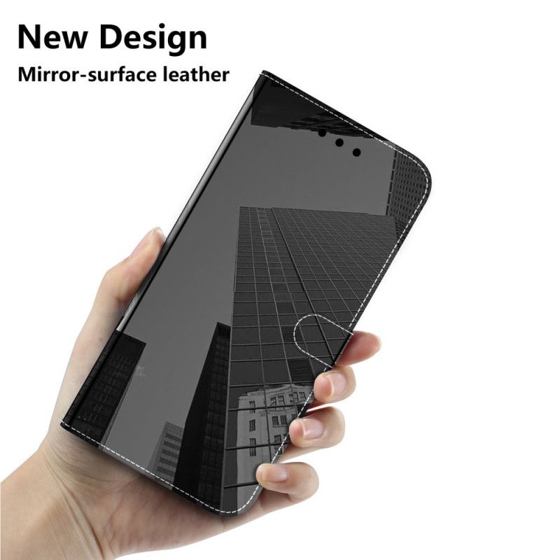 Lederhüllen Xiaomi Redmi 9 Schwarz Spiegelbezug Aus Kunstleder