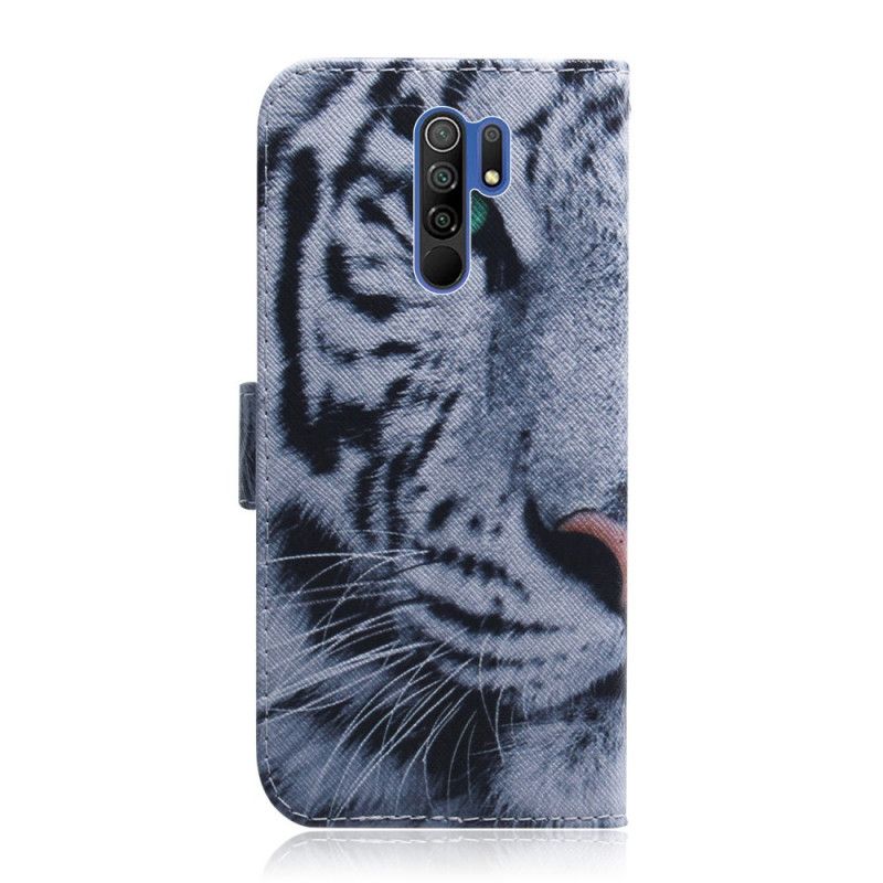 Lederhüllen Xiaomi Redmi 9 Tigergesicht