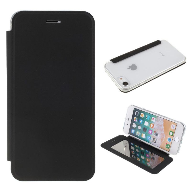 Flip Case iPhone 7 / 8 / SE 2 Rot Spiegel- Und Ledereffekt
