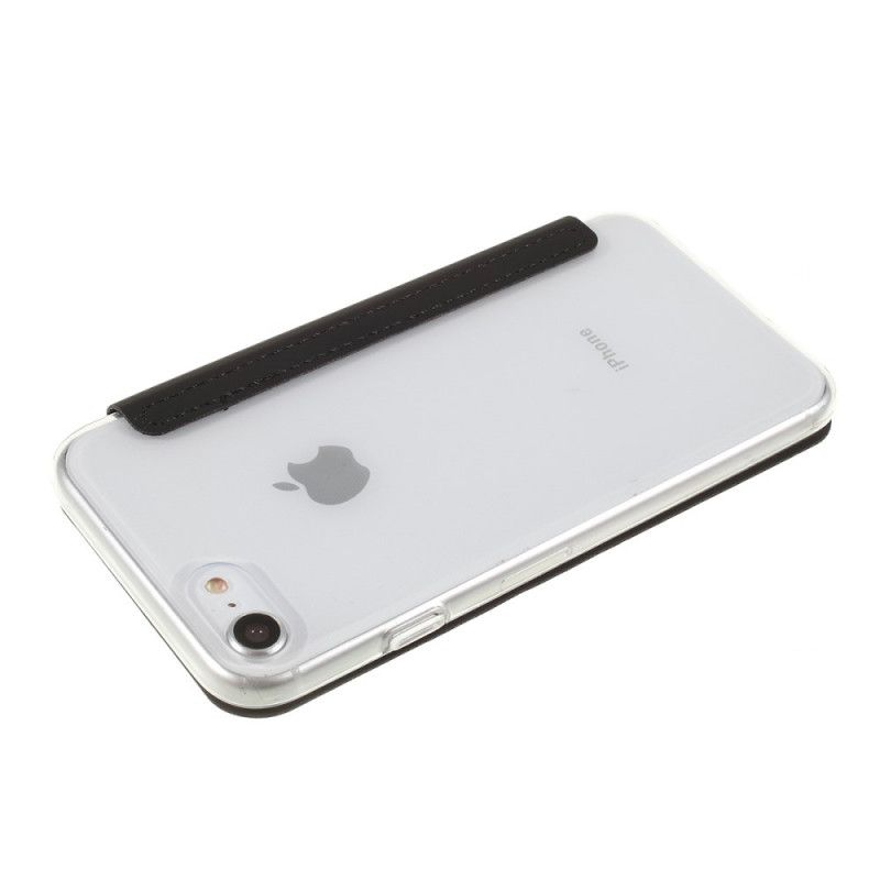 Flip Case iPhone 7 / 8 / SE 2 Rot Spiegel- Und Ledereffekt