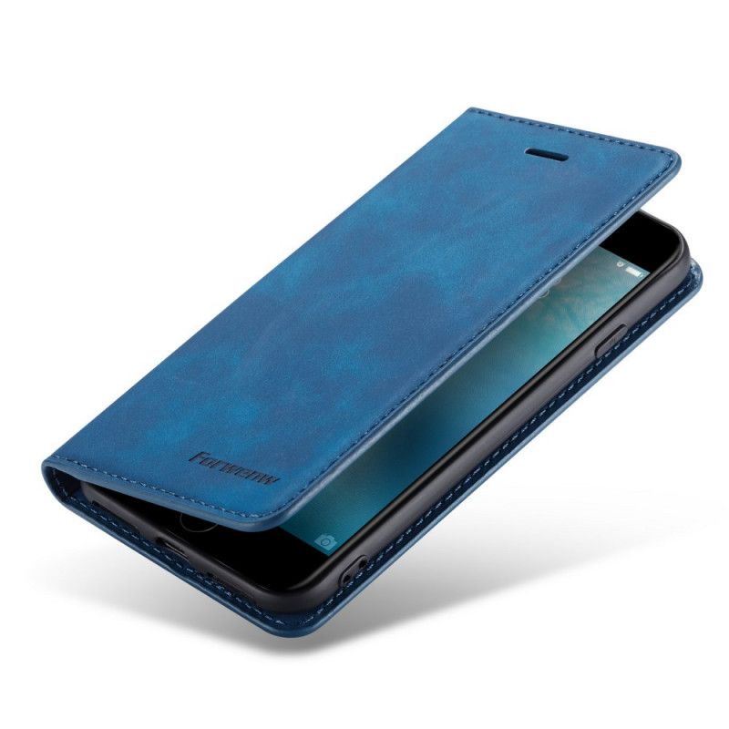 Flip Case iPhone 7 / 8 / SE 2 Schwarz Handyhülle Forwenw Ledereffekt