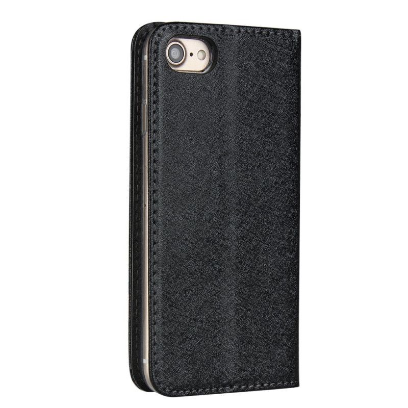 Flip Case iPhone 7 / 8 / SE 2 Schwarz Weicher Lederstil Mit Riemen