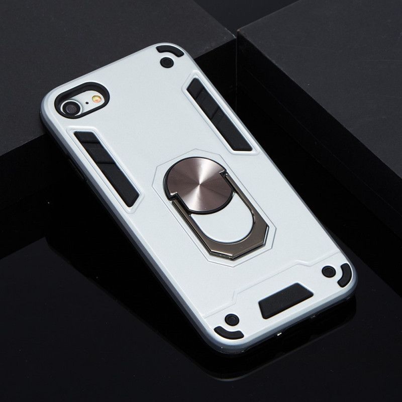 Hülle iPhone 7 / 8 / SE 2 Schwarz Abnehmbarer Metallischer Ringträger