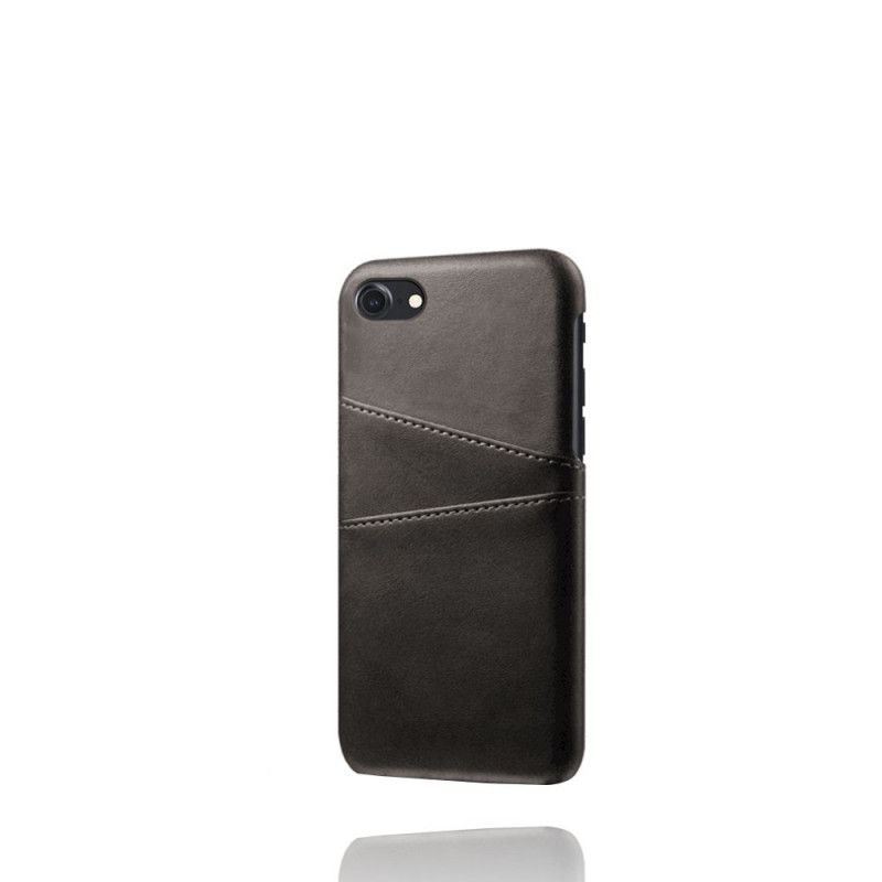 Hülle iPhone 7 / 8 / SE 2 Schwarz Doppelter Ksq Kartenhalter