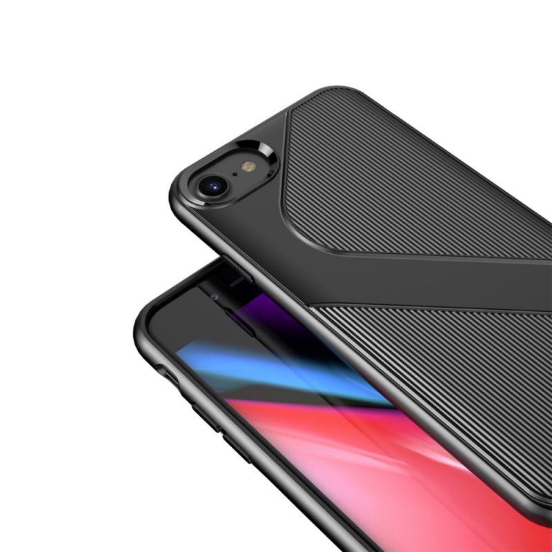 Hülle iPhone 7 / 8 / SE 2 Schwarz Handyhülle Strukturiertes Design