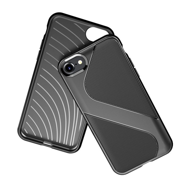 Hülle iPhone 7 / 8 / SE 2 Schwarz Handyhülle Strukturiertes Design