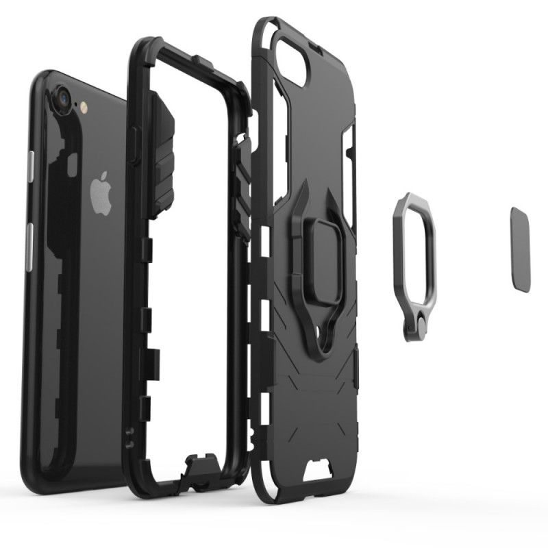 Hülle iPhone 7 / 8 / SE 2 Schwarz Handyhülle Widerstandsfähiger Ring