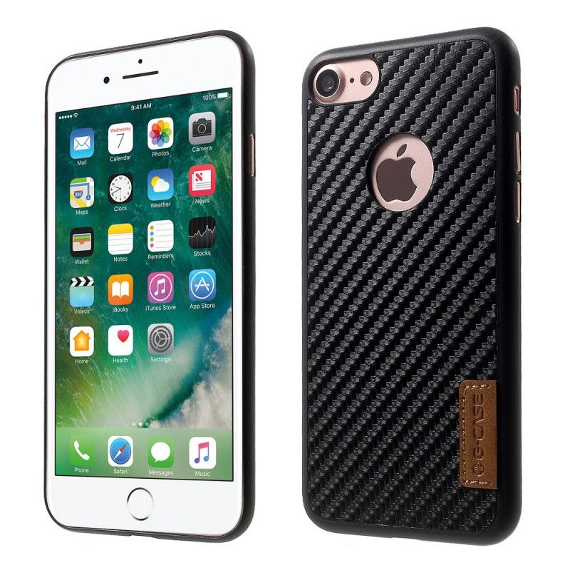 Hülle iPhone 7 / 8 / SE 2 Schwarz Lederstile Mit G-Etui