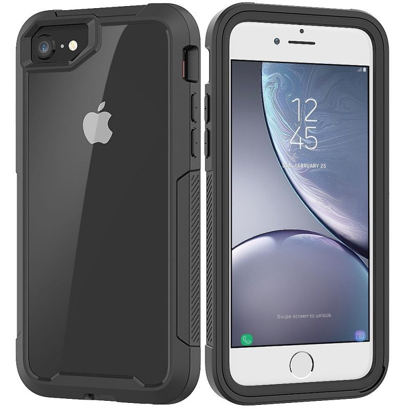 Hülle iPhone 7 / 8 / SE 2 Schwarz Transparente Hybrid-Stoßfängerkanten
