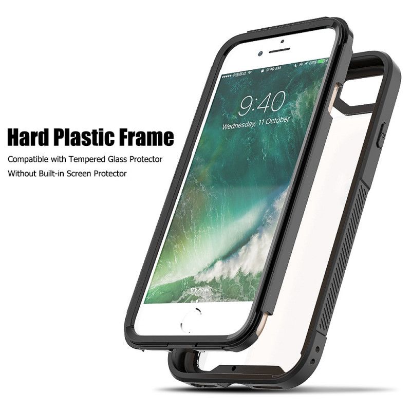 Hülle iPhone 7 / 8 / SE 2 Schwarz Transparente Hybrid-Stoßfängerkanten