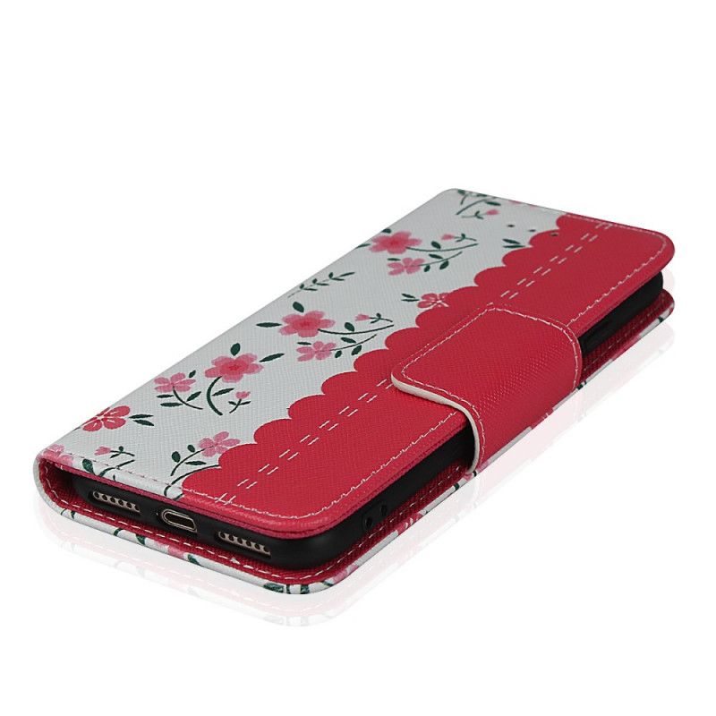 Lederhüllen iPhone 7 / 8 / SE 2 Magenta Tanga Blütchen