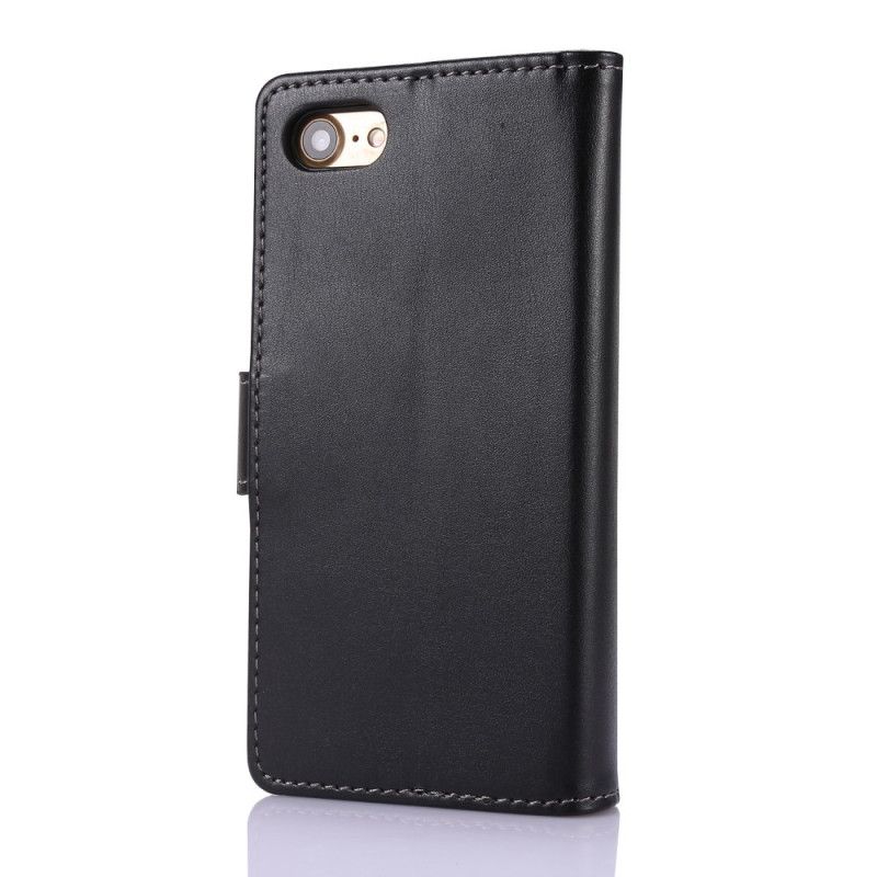 Lederhüllen iPhone 7 / 8 / SE 2 Schwarz Multifunktions-Business-Wallet