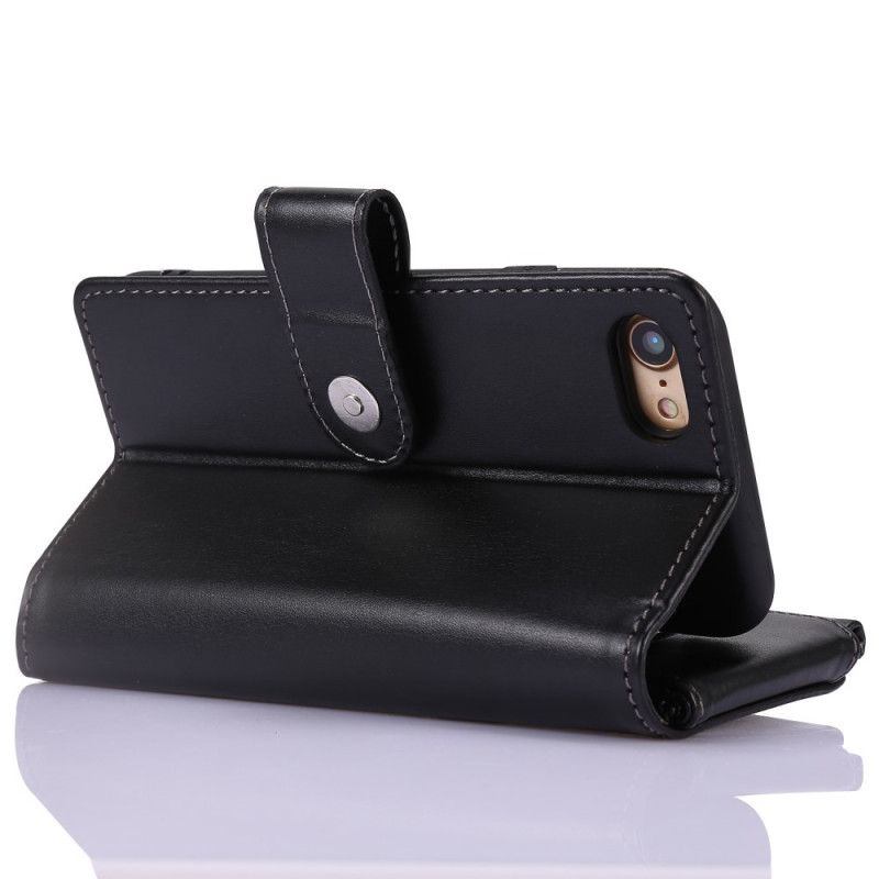 Lederhüllen iPhone 7 / 8 / SE 2 Schwarz Multifunktions-Business-Wallet