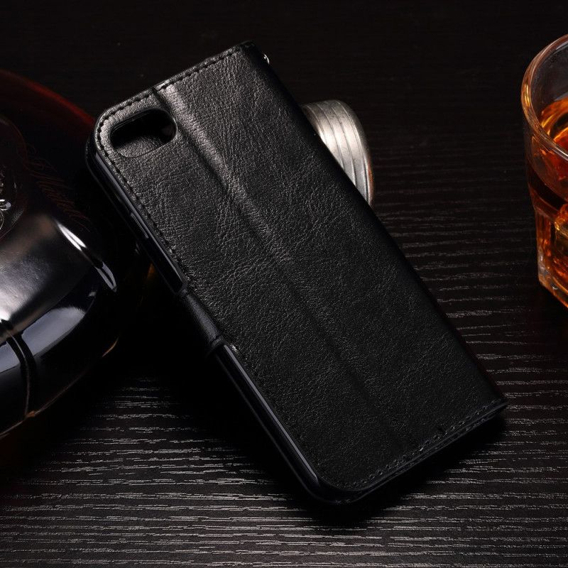 Lederhüllen iPhone 7 / 8 / SE 2 Schwarz Nüchternes Kunstleder