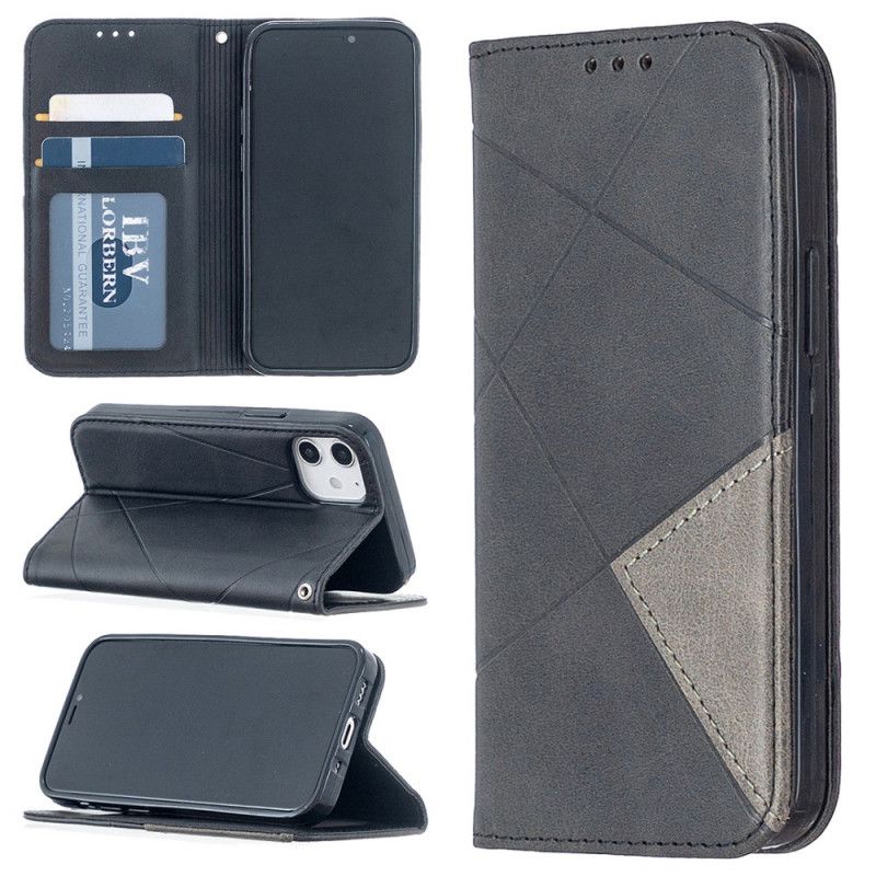 Flip Case Für iPhone 12 Mini Schwarz Künstlerstil