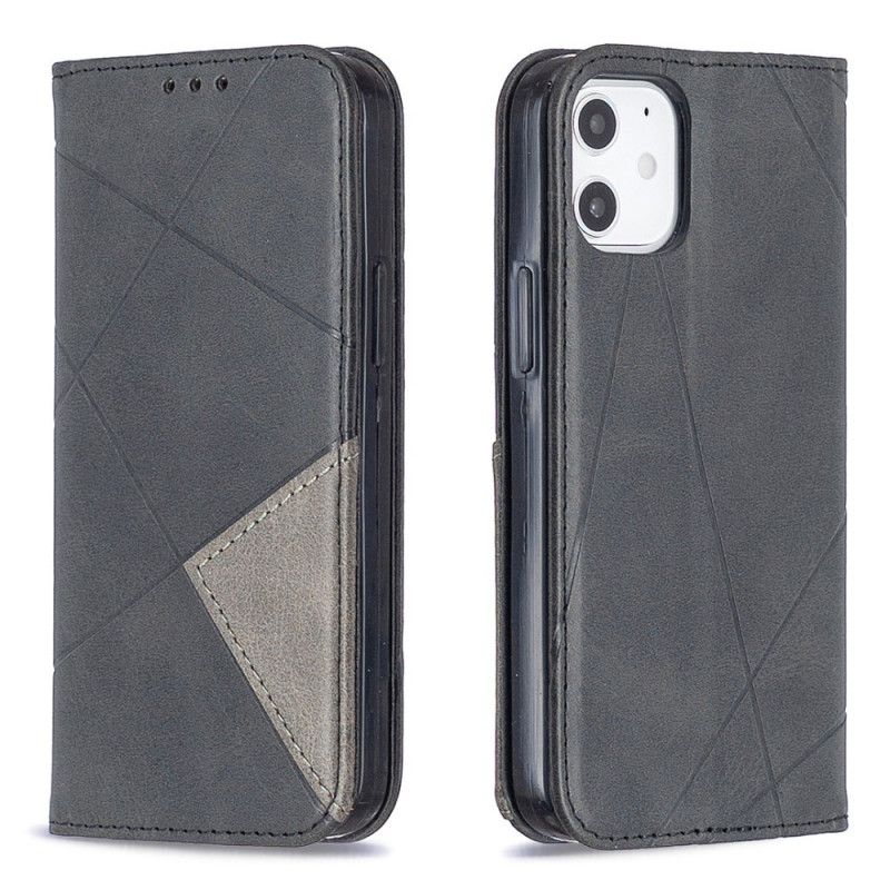 Flip Case Für iPhone 12 Mini Schwarz Künstlerstil