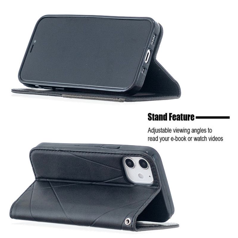 Flip Case Für iPhone 12 Mini Schwarz Künstlerstil