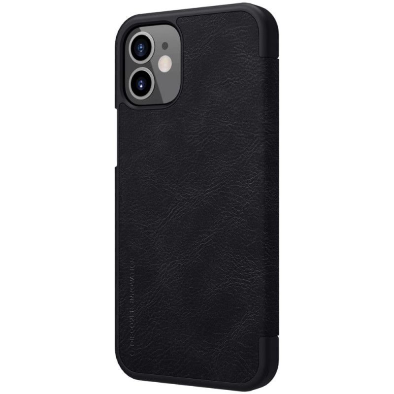 Flip Case iPhone 12 Mini Schwarz Nillkin Qin Serie