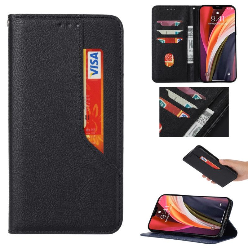 Flip Case iPhone 12 Mini Schwarz Vorderer Kartenhalter