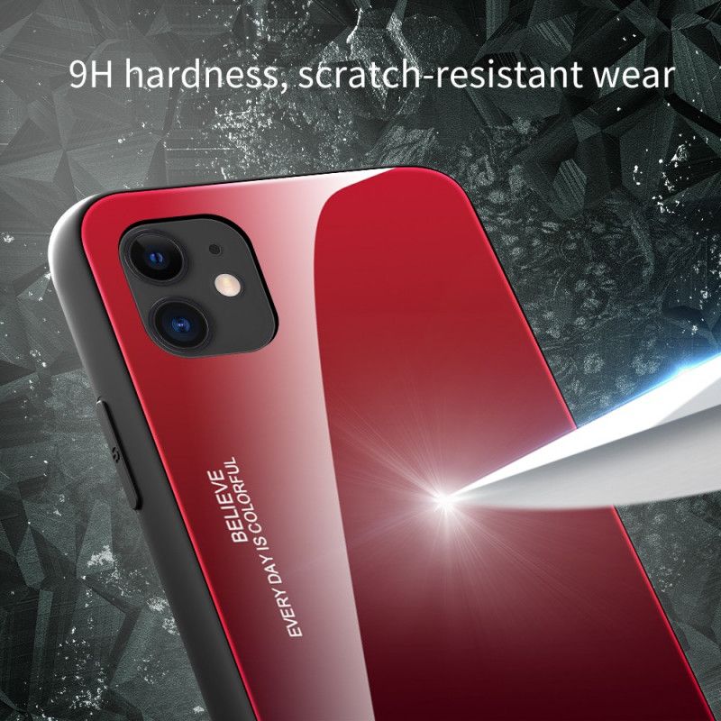 Hülle Für iPhone 12 Mini Rot Sei Du Selbst Gehärtetes Glas